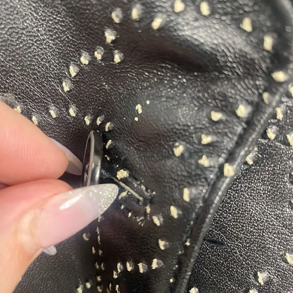 Vakko Leather Vintage Stitched Pattern Rare 3 Button Jacket